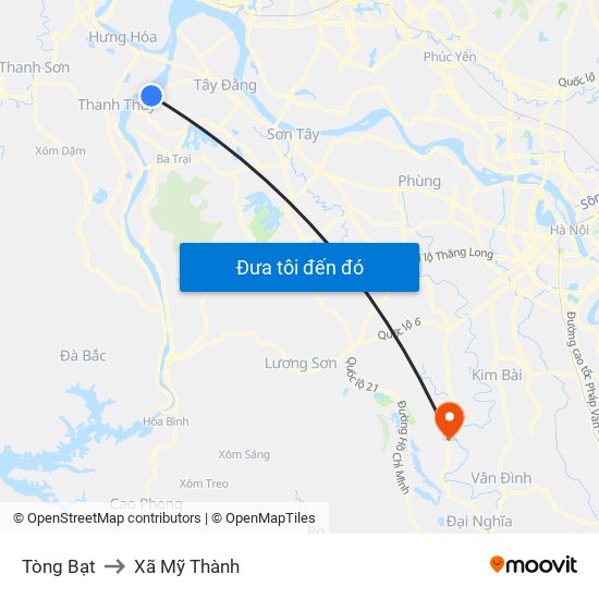 Tòng Bạt to Xã Mỹ Thành map