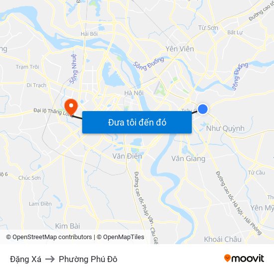 Đặng Xá to Phường Phú Đô map