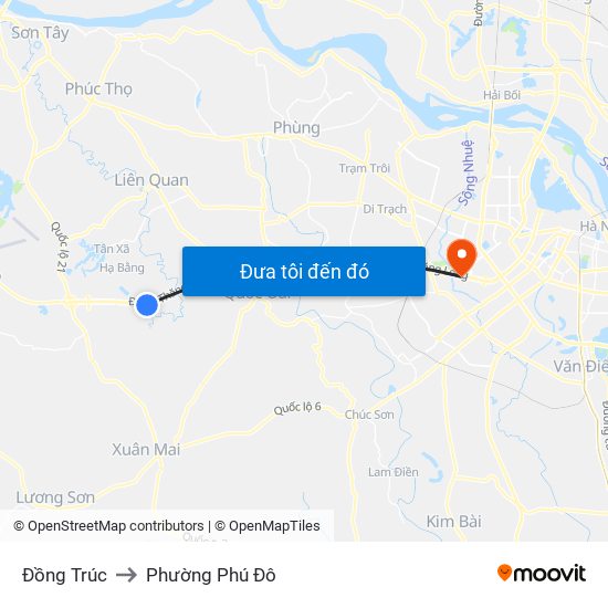 Đồng Trúc to Phường Phú Đô map