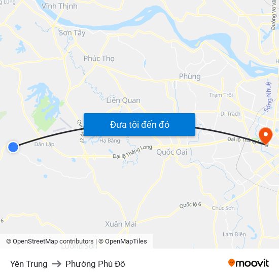 Yên Trung to Phường Phú Đô map