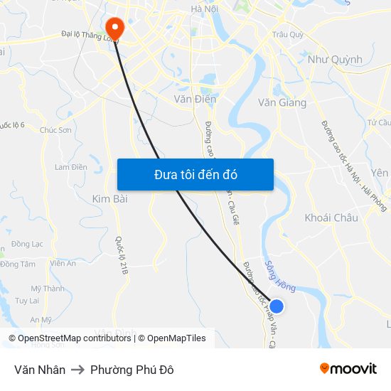 Văn Nhân to Phường Phú Đô map