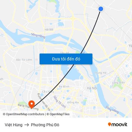 Việt Hùng to Phường Phú Đô map