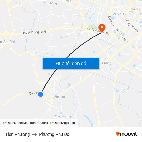 Tiên Phương to Phường Phú Đô map