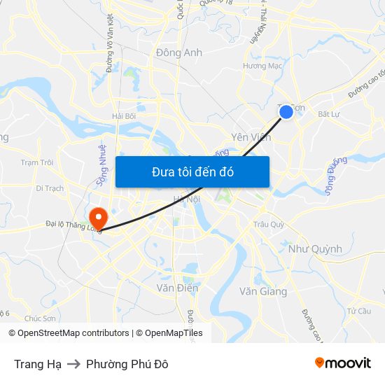 Trang Hạ to Phường Phú Đô map