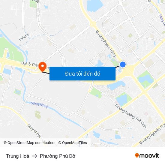 Trung Hoà to Phường Phú Đô map