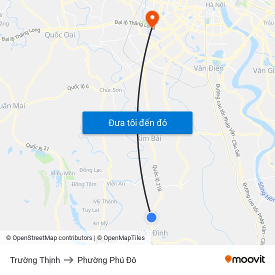 Trường Thịnh to Phường Phú Đô map