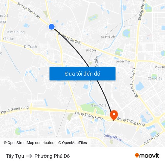 Tây Tựu to Phường Phú Đô map