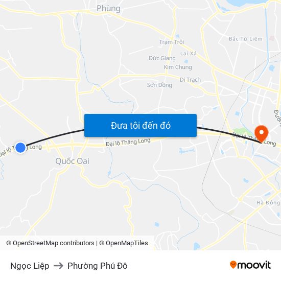 Ngọc Liệp to Phường Phú Đô map