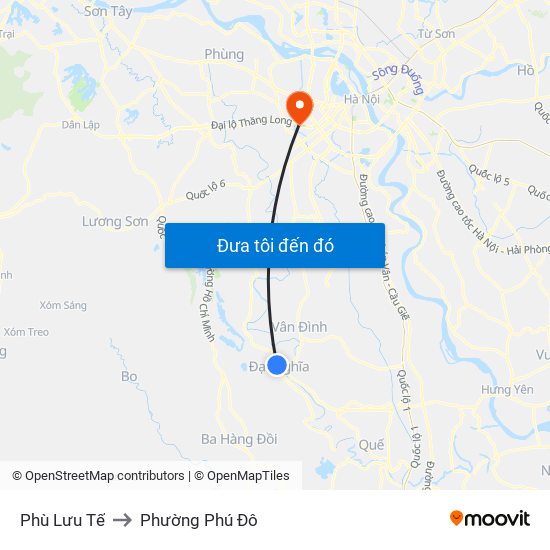 Phù Lưu Tế to Phường Phú Đô map