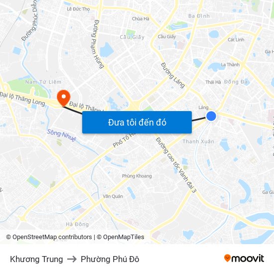 Khương Trung to Phường Phú Đô map