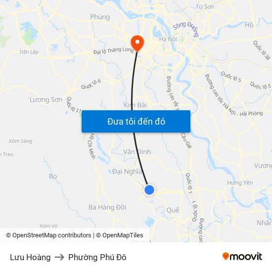 Lưu Hoàng to Phường Phú Đô map