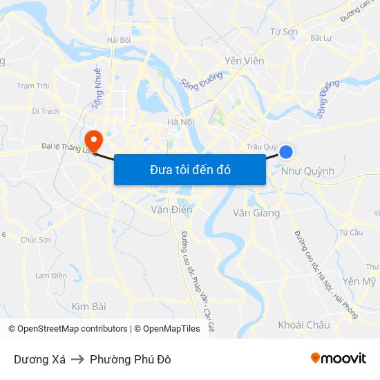 Dương Xá to Phường Phú Đô map