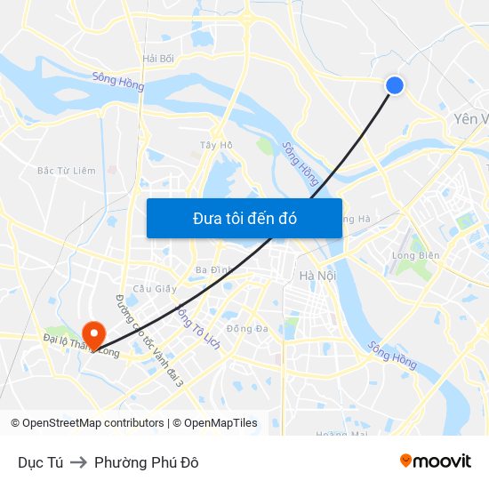 Dục Tú to Phường Phú Đô map