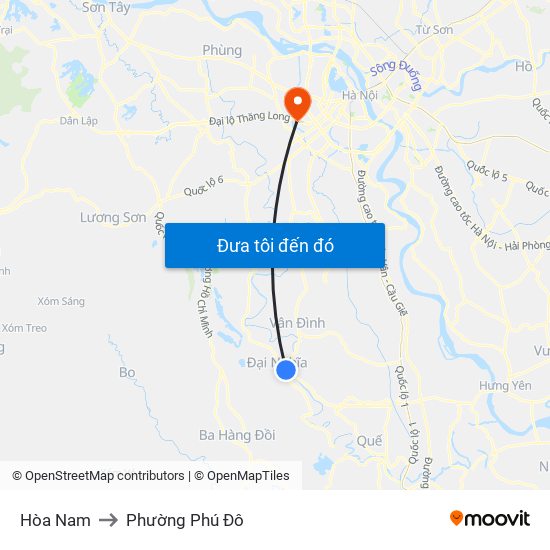 Hòa Nam to Phường Phú Đô map