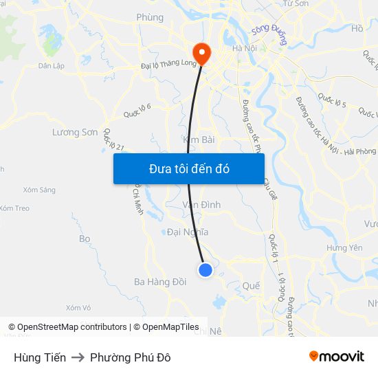 Hùng Tiến to Phường Phú Đô map