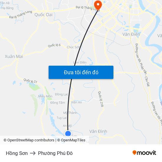 Hồng Sơn to Phường Phú Đô map