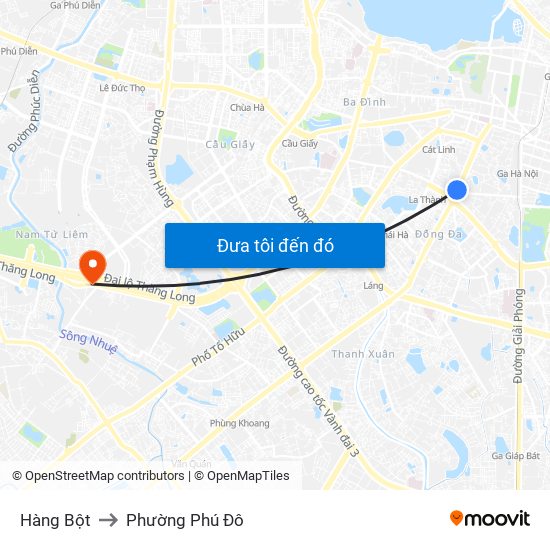 Hàng Bột to Phường Phú Đô map