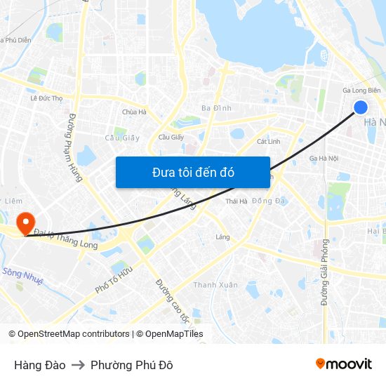 Hàng Đào to Phường Phú Đô map