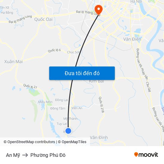 An Mỹ to Phường Phú Đô map