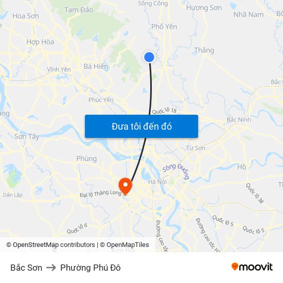 Bắc Sơn to Phường Phú Đô map