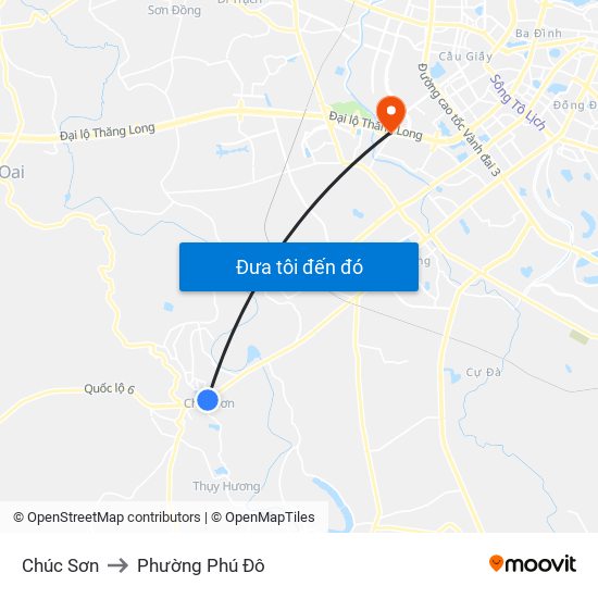 Chúc Sơn to Phường Phú Đô map