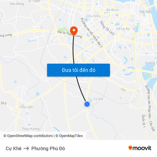 Cự Khê to Phường Phú Đô map