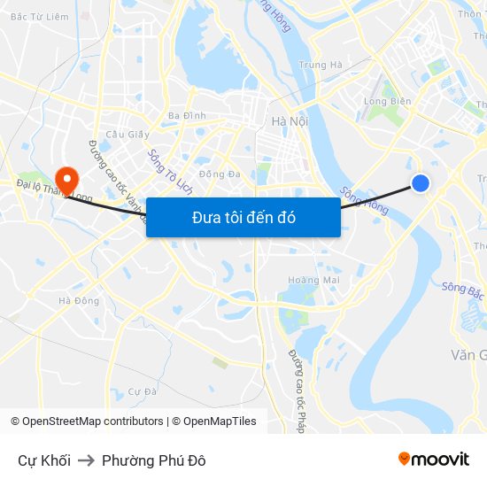 Cự Khối to Phường Phú Đô map