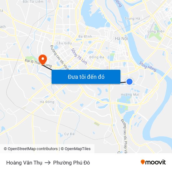 Hoàng Văn Thụ to Phường Phú Đô map