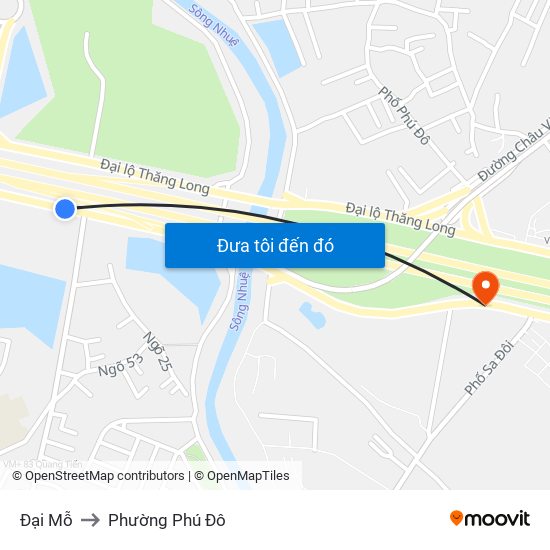 Đại Mỗ to Phường Phú Đô map