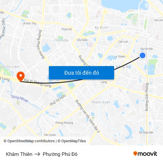 Khâm Thiên to Phường Phú Đô map
