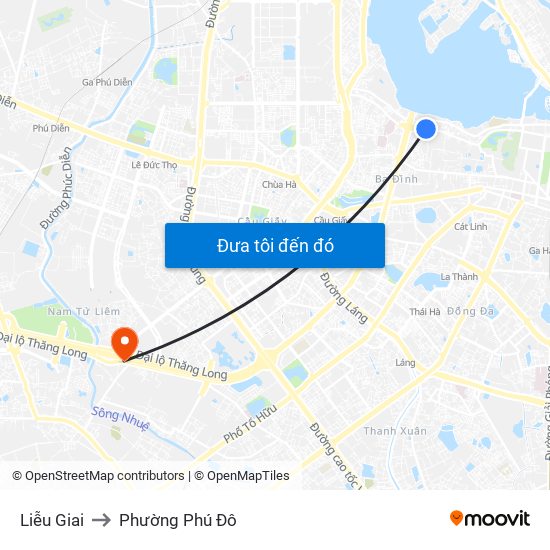 Liễu Giai to Phường Phú Đô map