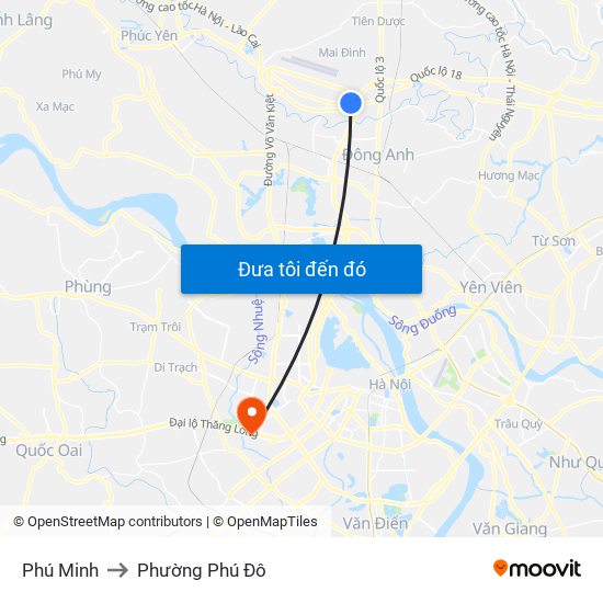 Phú Minh to Phường Phú Đô map