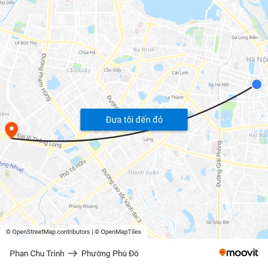 Phan Chu Trinh to Phường Phú Đô map