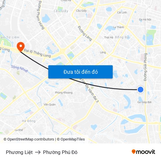 Phương Liệt to Phường Phú Đô map