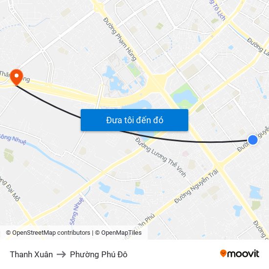 Thanh Xuân to Phường Phú Đô map