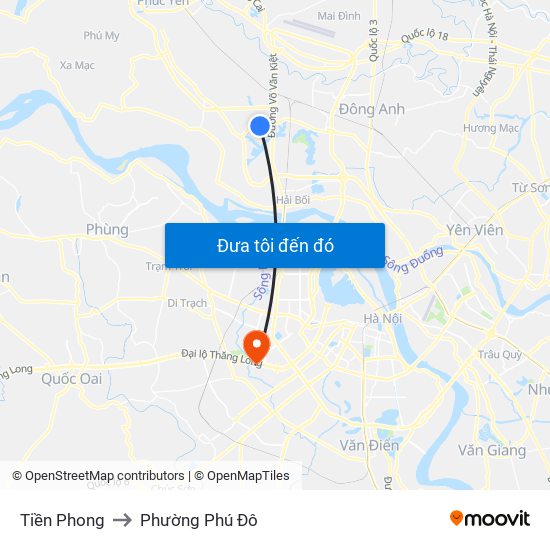Tiền Phong to Phường Phú Đô map