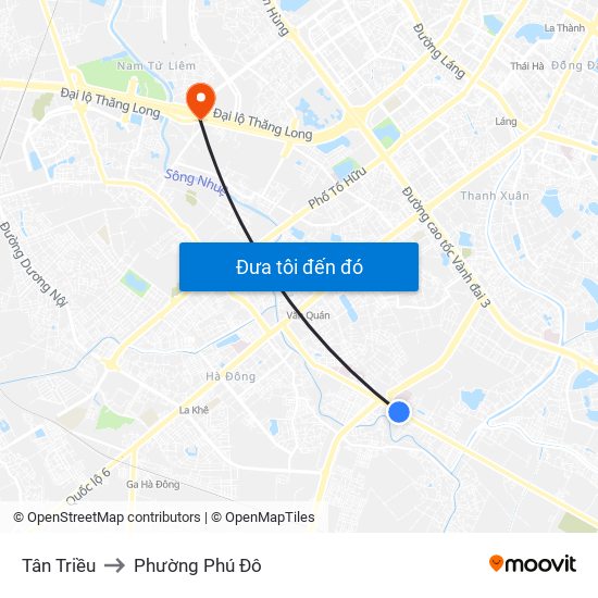 Tân Triều to Phường Phú Đô map