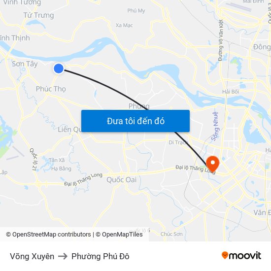 Võng Xuyên to Phường Phú Đô map