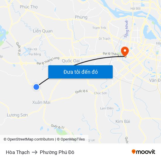 Hòa Thạch to Phường Phú Đô map