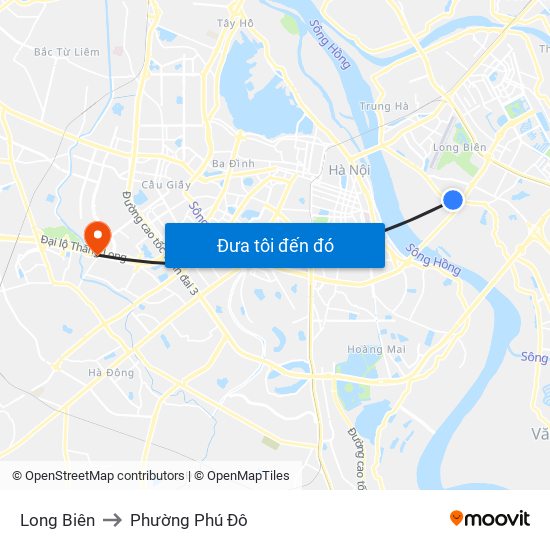 Long Biên to Phường Phú Đô map