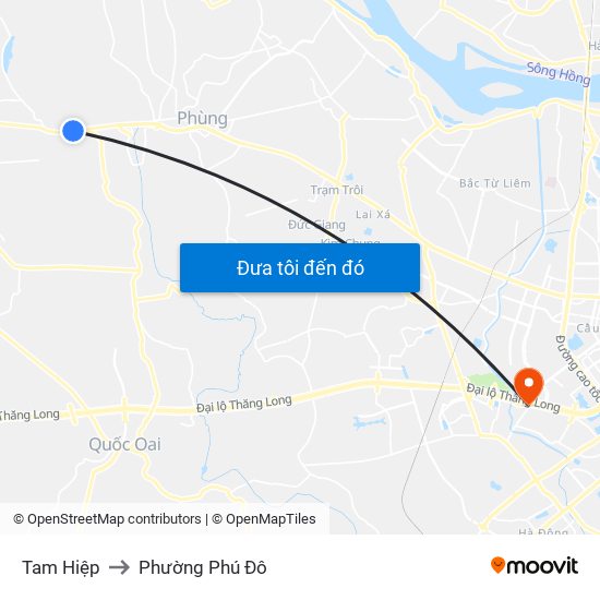 Tam Hiệp to Phường Phú Đô map