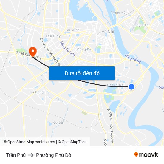 Trần Phú to Phường Phú Đô map