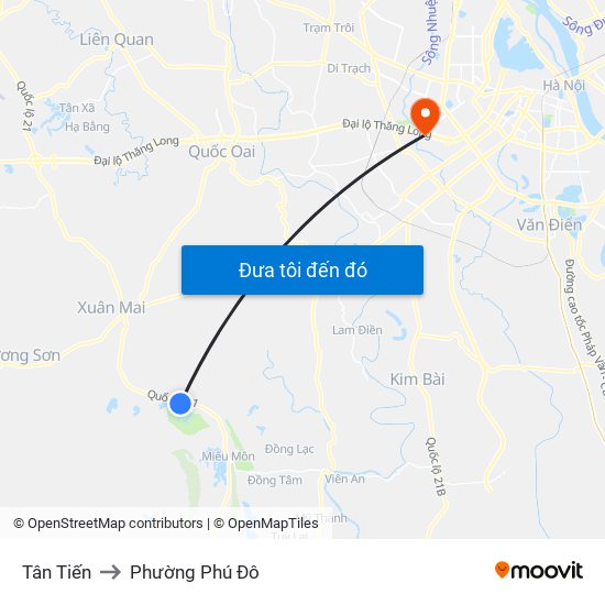 Tân Tiến to Phường Phú Đô map