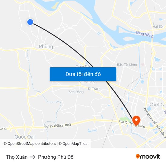 Thọ Xuân to Phường Phú Đô map