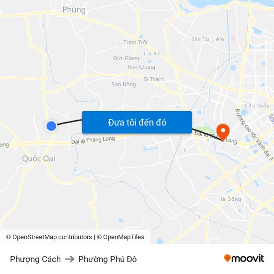 Phượng Cách to Phường Phú Đô map