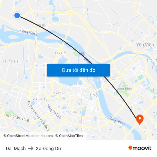 Đại Mạch to Xã Đông Dư map