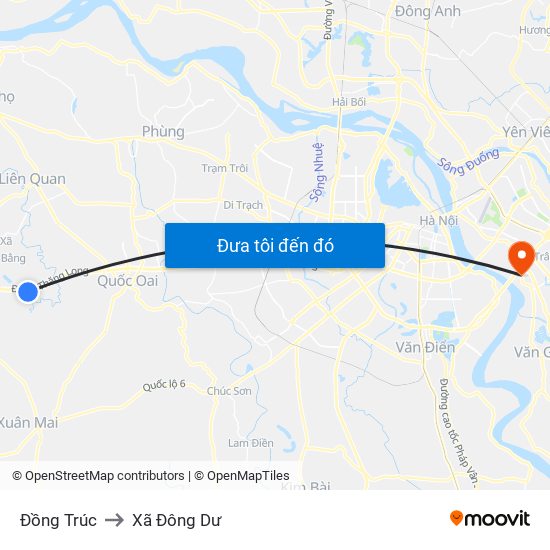 Đồng Trúc to Xã Đông Dư map
