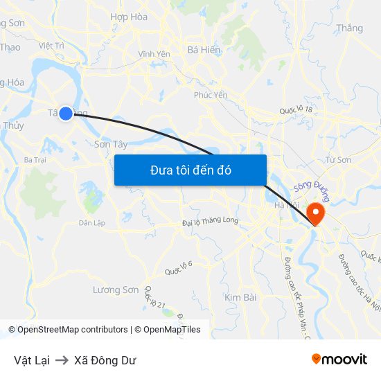 Vật Lại to Xã Đông Dư map