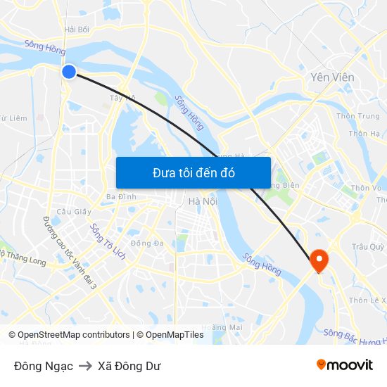 Đông Ngạc to Xã Đông Dư map