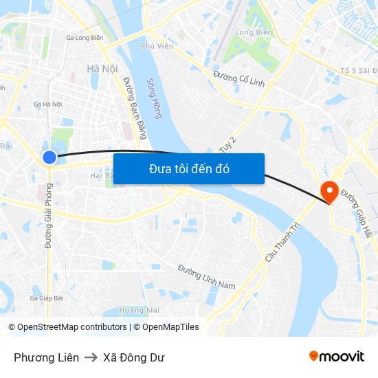 Phương Liên to Xã Đông Dư map